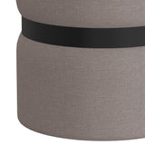 !nspire Demi Round Ottoman Warm Grey Fabric/Metal