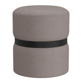 !nspire Demi Round Ottoman Warm Grey Fabric/Metal