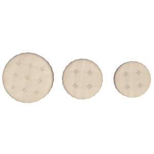 Worldwide Home Furnishings Lexi-3pc Storage Ottoman Set - Stylish Seating With Ample Storage For A Clutter-free Living Space Beige,Black Fabric,Stainless Steel 402-173bg_Bk