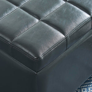 Worldwide Home Furnishings Winston-storage Ottoman - Stylish Multi-functional Piece With Durable Upholstery For Any Room Grey Faux Leather 402-257gy