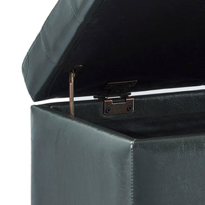Worldwide Home Furnishings Winston-storage Ottoman - Stylish Multi-functional Piece With Durable Upholstery For Any Room Grey Faux Leather 402-257gy
