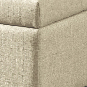 Worldwide Home Furnishings Harper-storage Ottoman - Stylish Button-tufted Design With Deep Storage And Safety-stop Hinges Beige Fabric 402-503bg