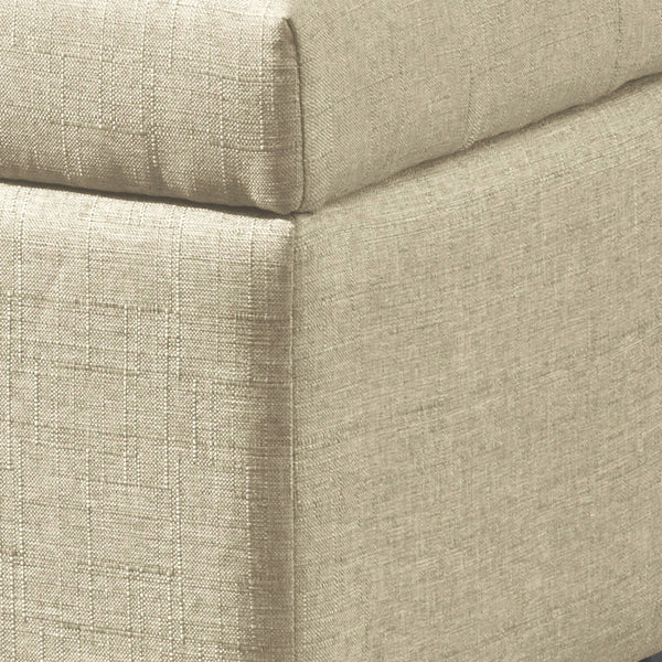 Worldwide Home Furnishings Harper-storage Ottoman - Stylish Button-tufted Design With Deep Storage And Safety-stop Hinges Beige Fabric 402-503bg