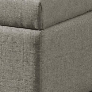 Worldwide Home Furnishings Harper-storage Ottoman - Stylish Button-tufted Design With Deep Storage And Safety-stop Hinges Light Grey Fabric 402-503lg