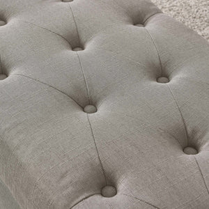 Worldwide Home Furnishings Harper-storage Ottoman - Stylish Button-tufted Design With Deep Storage And Safety-stop Hinges Light Grey Fabric 402-503lg