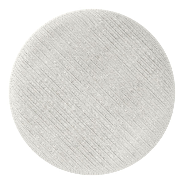 Worldwide Home Furnishings Willo-round Modern Ottoman – Plush Fabric, Elegant Accent, Versatile Seating And Chic Decorative Piece Ivory Fabric 402-523iv