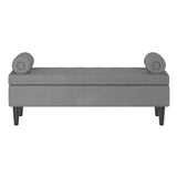 !nspire Adith Storage Ottoman Grey Grey/Black Fabric/Solid Wood