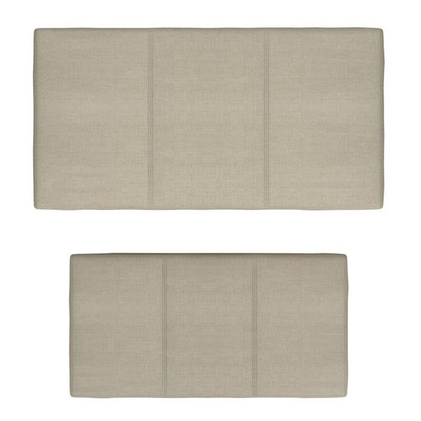 Worldwide Home Furnishings Levi-2pc Stylish Storage Ottoman Set - Versatile Nesting Design For Seamless Home Organization Beige Fabric 402-611bg