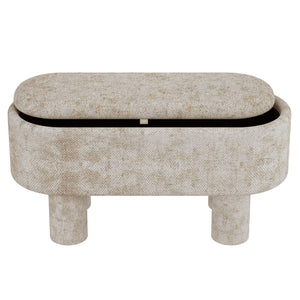 Worldwide Home Furnishings Sezron-storage Stylish Ottoman Bench With Hidden Storage For Clutter-free Living And Cozy Seating Beige Fabric 402-642beg