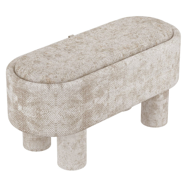 Worldwide Home Furnishings Sezron-storage Stylish Ottoman Bench With Hidden Storage For Clutter-free Living And Cozy Seating Beige Fabric 402-642beg
