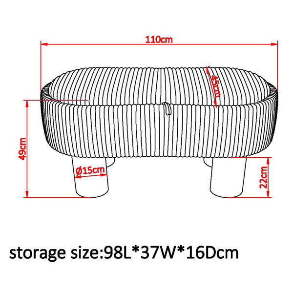 Worldwide Home Furnishings Sezron-storage Stylish Ottoman Bench With Hidden Storage For Clutter-free Living And Cozy Seating Beige Fabric 402-642beg