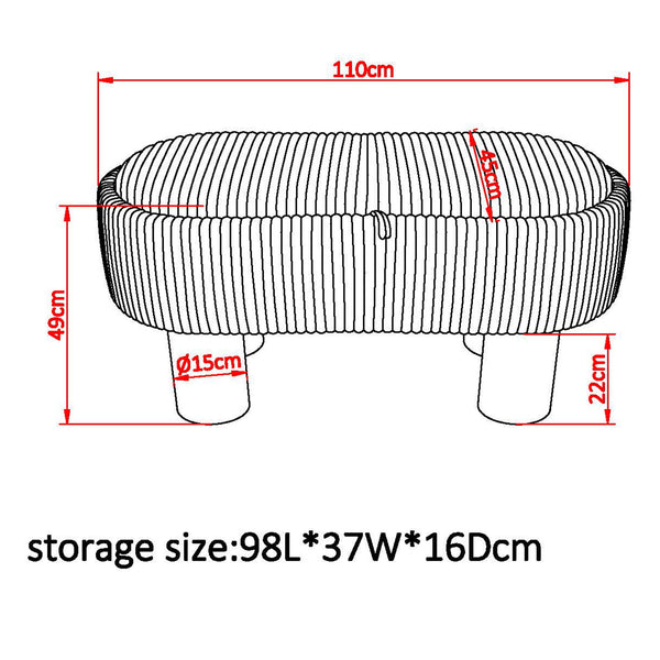 Worldwide Home Furnishings Sezron-storage Stylish Ottoman Bench With Hidden Storage For Clutter-free Living And Cozy Seating Warm Grey Fabric 402-642wgy