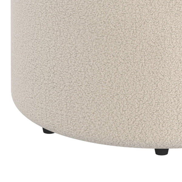 Worldwide Home Furnishings Novar-round Swivel Ottoman - Chic Boucle Upholstered Stool For Vanity Or Extra Living Room Seating Cream Boucle Fabric,Metal 402-670cm