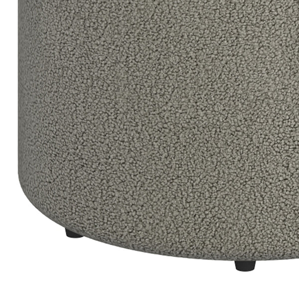 Worldwide Home Furnishings Novar-round Swivel Ottoman - Chic Boucle Upholstered Stool For Vanity Or Extra Living Room Seating Warm Grey Boucle Fabric,Metal 402-670wgy