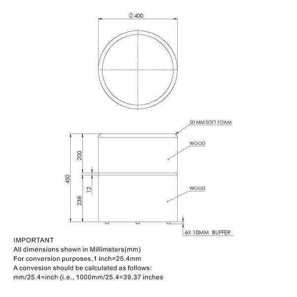 Worldwide Home Furnishings Novar-round Swivel Ottoman - Chic Boucle Upholstered Stool For Vanity Or Extra Living Room Seating Warm Grey Boucle Fabric,Metal 402-670wgy