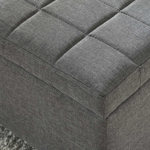 Worldwide Home Furnishings Lila-storage Ottoman - Stylish Grey Seating With Ample Hidden Storage And Safety Features For Your Home Grey Fabric 402-777gy