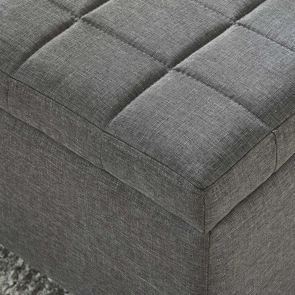 Worldwide Home Furnishings Lila-storage Ottoman - Stylish Grey Seating With Ample Hidden Storage And Safety Features For Your Home Grey Fabric 402-777gy
