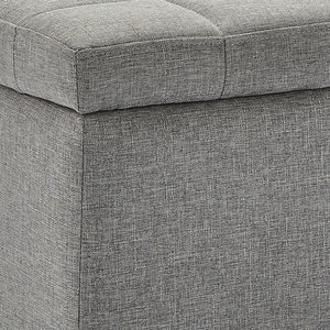 Worldwide Home Furnishings Lila-storage Ottoman - Stylish Grey Seating With Ample Hidden Storage And Safety Features For Your Home Grey Fabric 402-777gy