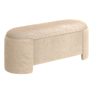Worldwide Home Furnishings Selene-storage Ottoman - Luxurious Dark Beige Faux Fur Storage Bench For Modern Living Spaces Dark Beige Faux Fur 402-900dbk
