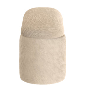 Worldwide Home Furnishings Selene-storage Ottoman - Luxurious Dark Beige Faux Fur Storage Bench For Modern Living Spaces Dark Beige Faux Fur 402-900dbk