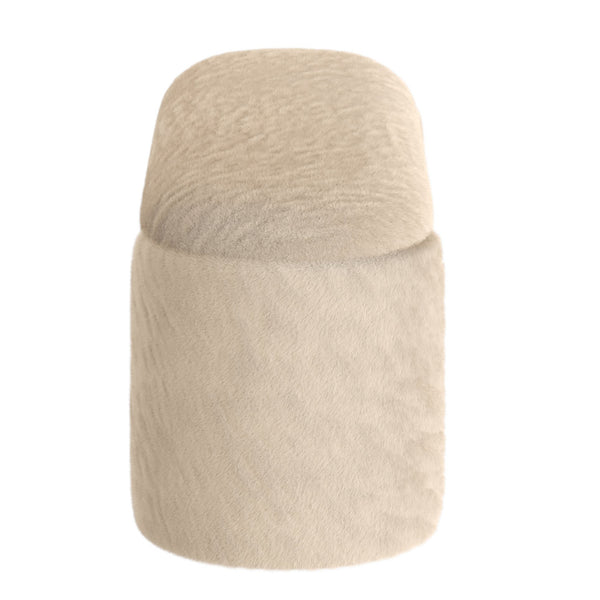 Worldwide Home Furnishings Selene-storage Ottoman - Luxurious Dark Beige Faux Fur Storage Bench For Modern Living Spaces Dark Beige Faux Fur 402-900dbk