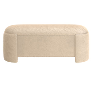 Worldwide Home Furnishings Selene-storage Ottoman - Luxurious Dark Beige Faux Fur Storage Bench For Modern Living Spaces Dark Beige Faux Fur 402-900dbk