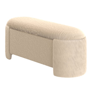 Worldwide Home Furnishings Selene-storage Ottoman - Luxurious Dark Beige Faux Fur Storage Bench For Modern Living Spaces Dark Beige Faux Fur 402-900dbk
