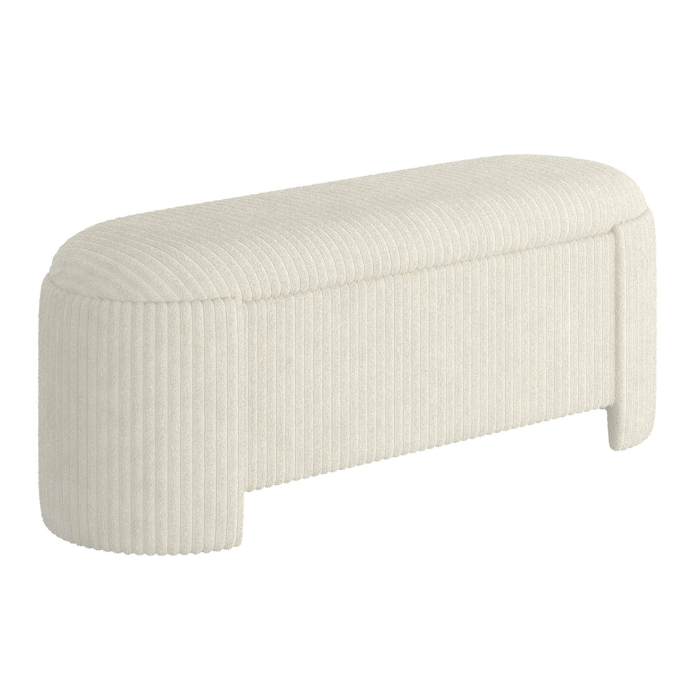 Worldwide Home Furnishings Cybil-storage Multifunctional Ottoman In Ivory - Luxurious Upholstered Storage Bench For Any Space Ivory Fabric 402-901iv