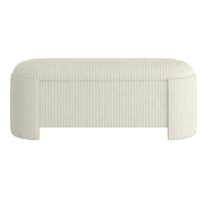 Worldwide Home Furnishings Cybil-storage Multifunctional Ottoman In Ivory - Luxurious Upholstered Storage Bench For Any Space Ivory Fabric 402-901iv