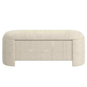 Worldwide Home Furnishings Daphne-storage Ottoman - Stylish Beige Upholstered Storage Bench For Modern Living Spaces & Comfort Beige Fabric 402-903bg