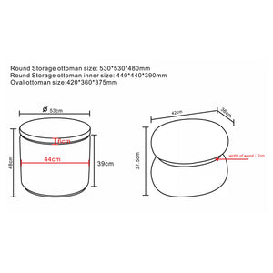 Worldwide Home Furnishings Cecily-2pc Stylish Ottoman Set With Storage And Serving Tray - Elevate Your Living Room Decor! Ivory Boucle Fabric,Wood 402-951iv