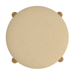 Worldwide Home Furnishings Heidi-storage Ottoman - Versatile Round Storage Solution In Beige Natural For Any Home Space Beige,Natural Fabric,Wood 402-976bg_Nt