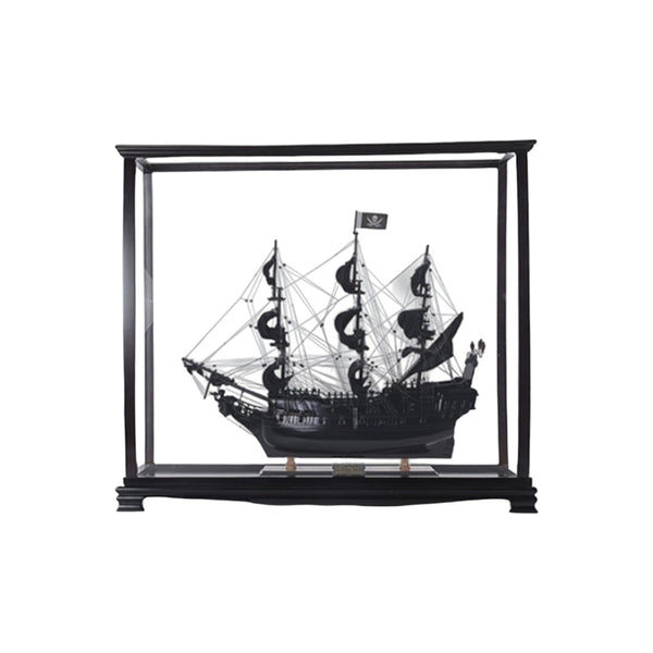 HomeRoots 32" Stunning Hand-Painted Black Pearl Pirate Ship Display Case - Nautical Décor for Home & Office 402006