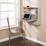 Homeroots 26" Gray Wall Mounted Floating Desk   402013