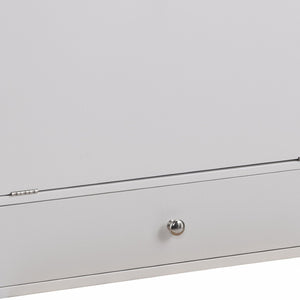 HomeRoots 26" White Wall Mounted Floating Desk - Stylish Space-Saving Design with Smart Storage Solutions 402014