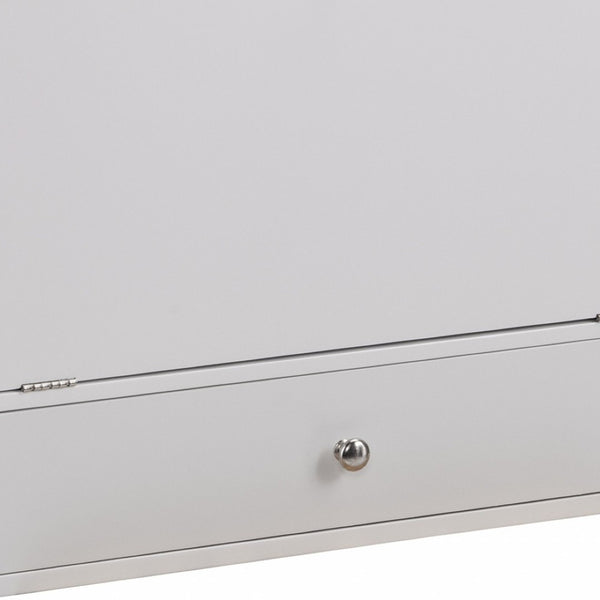 HomeRoots 26" White Wall Mounted Floating Desk - Stylish Space-Saving Design with Smart Storage Solutions 402014