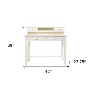 Homeroots Creamy White Secretary Writing Or Computer Desk   402015
