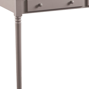 Homeroots 43" Gray Solid Wood Writing Desk With Two Drawers   402016