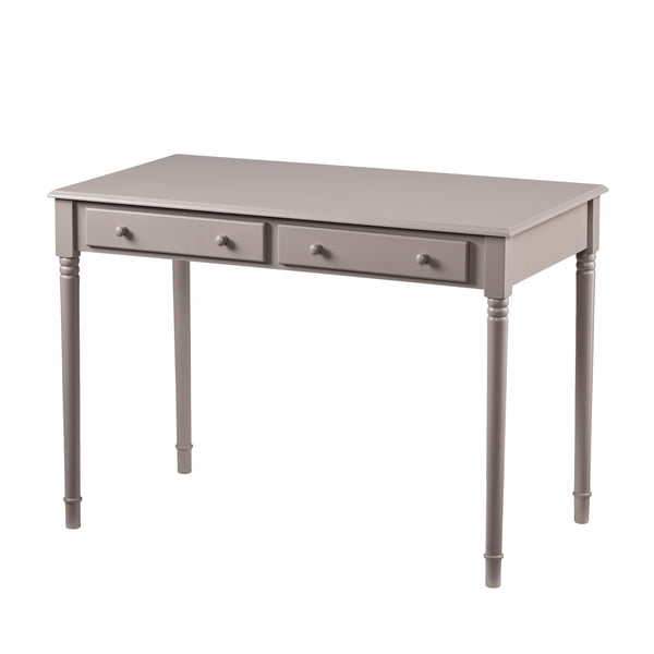 Homeroots 43" Gray Solid Wood Writing Desk With Two Drawers   402016
