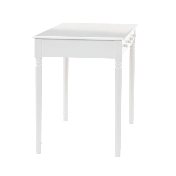 Homeroots 43" White Solid Wood Writing Desk With Two Drawers   402017