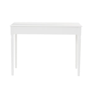 Homeroots 43" White Solid Wood Writing Desk With Two Drawers   402017