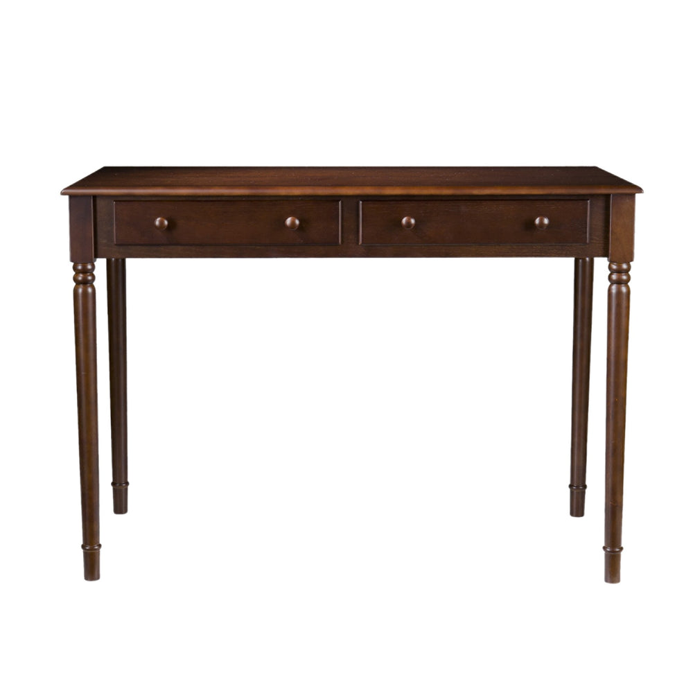 Homeroots 43" Brown Solid Wood Writing Desk With Two Drawers   402018