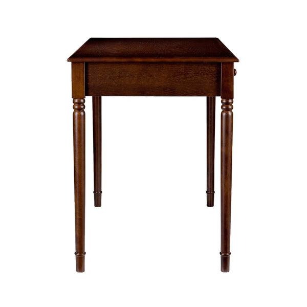 HomeRoots 43" Brown Solid Wood Writing Desk - Classic Style with Two Drawers for Home Office & Compact Spaces 402018