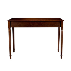 HomeRoots 43" Brown Solid Wood Writing Desk - Classic Style with Two Drawers for Home Office & Compact Spaces 402018