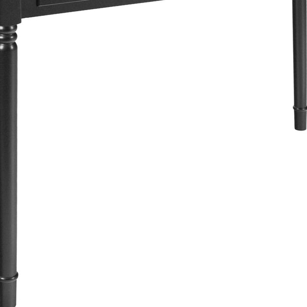 Homeroots 43" Black Fir Solid Wood Writing Desk With Two Drawers   402019