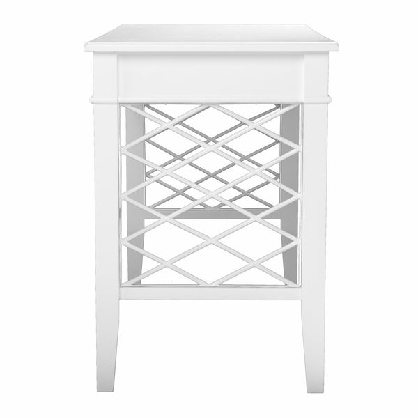 Homeroots 43" White Writing Desk With Two Drawers   402021