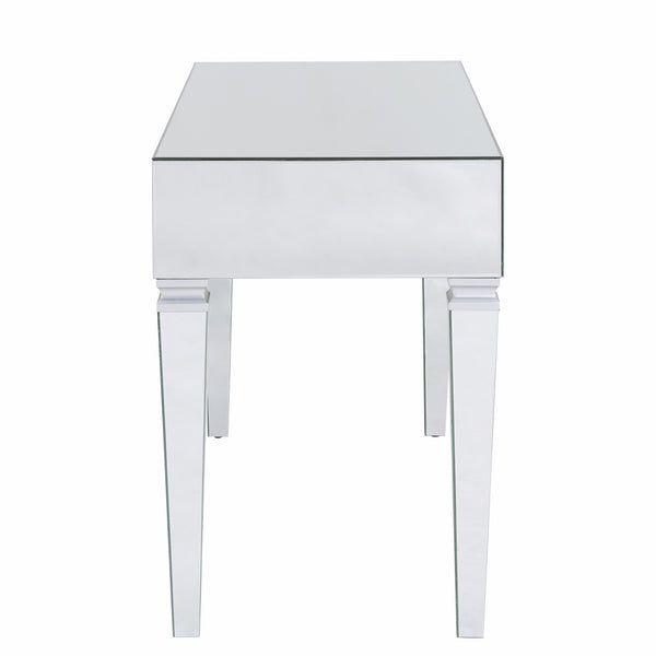 Homeroots 47" Silver Mirrored Writing Desk With Three Drawers   402022