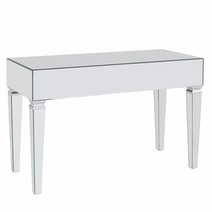 Homeroots 47" Silver Mirrored Writing Desk With Three Drawers   402022