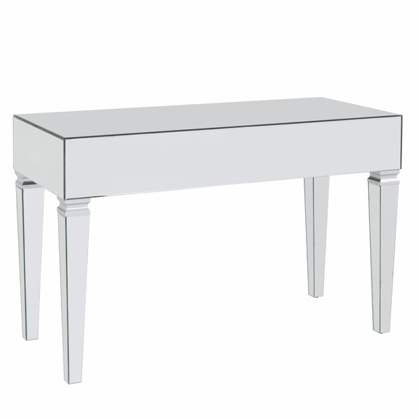Homeroots 47" Silver Mirrored Writing Desk With Three Drawers   402022