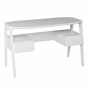 Homeroots 48" White Writing Desk With Two Drawers   402024